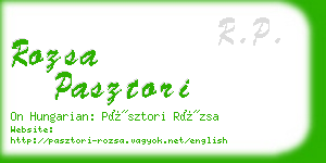 rozsa pasztori business card